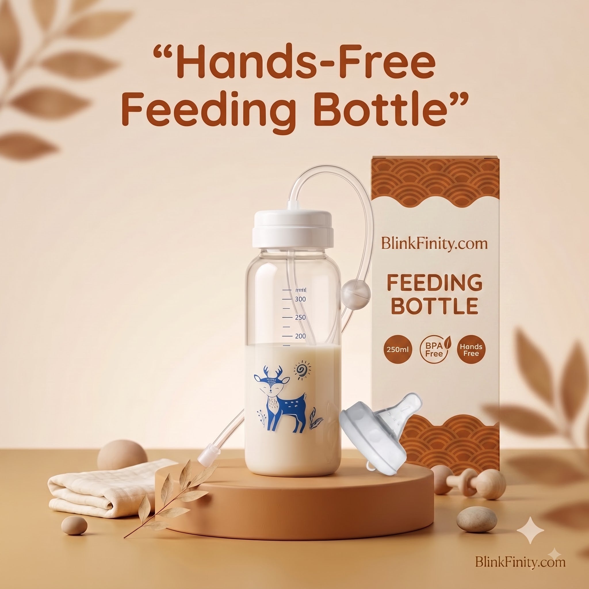 Hands-Free Baby Feeding Bottle-BPA Free,250ml