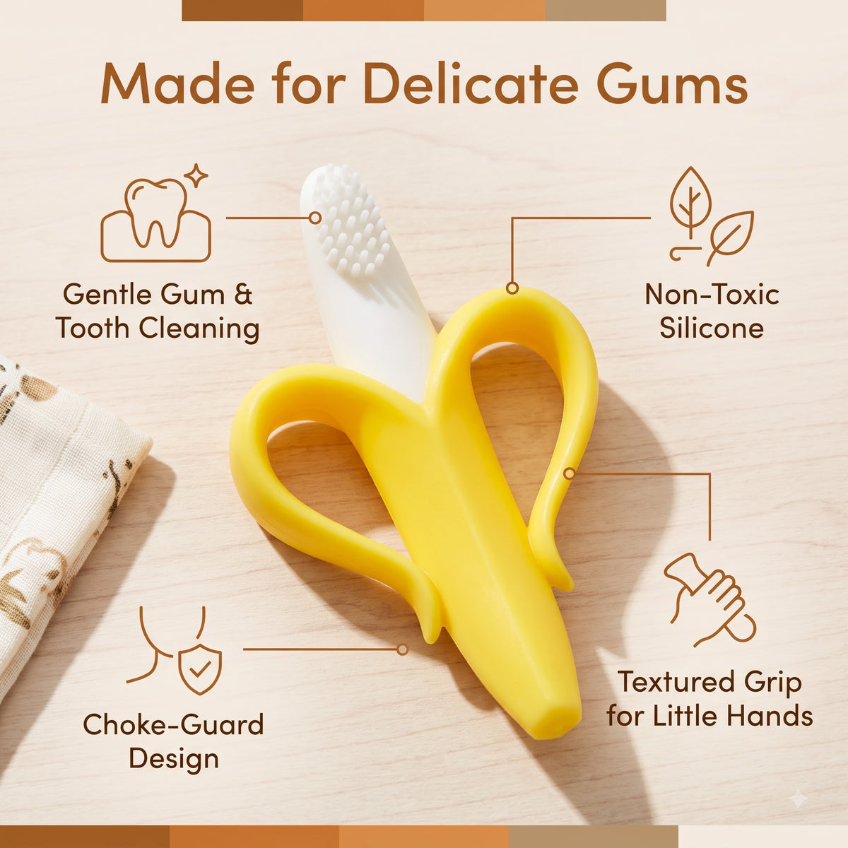 Baby Banana Teether - Soft teether toy