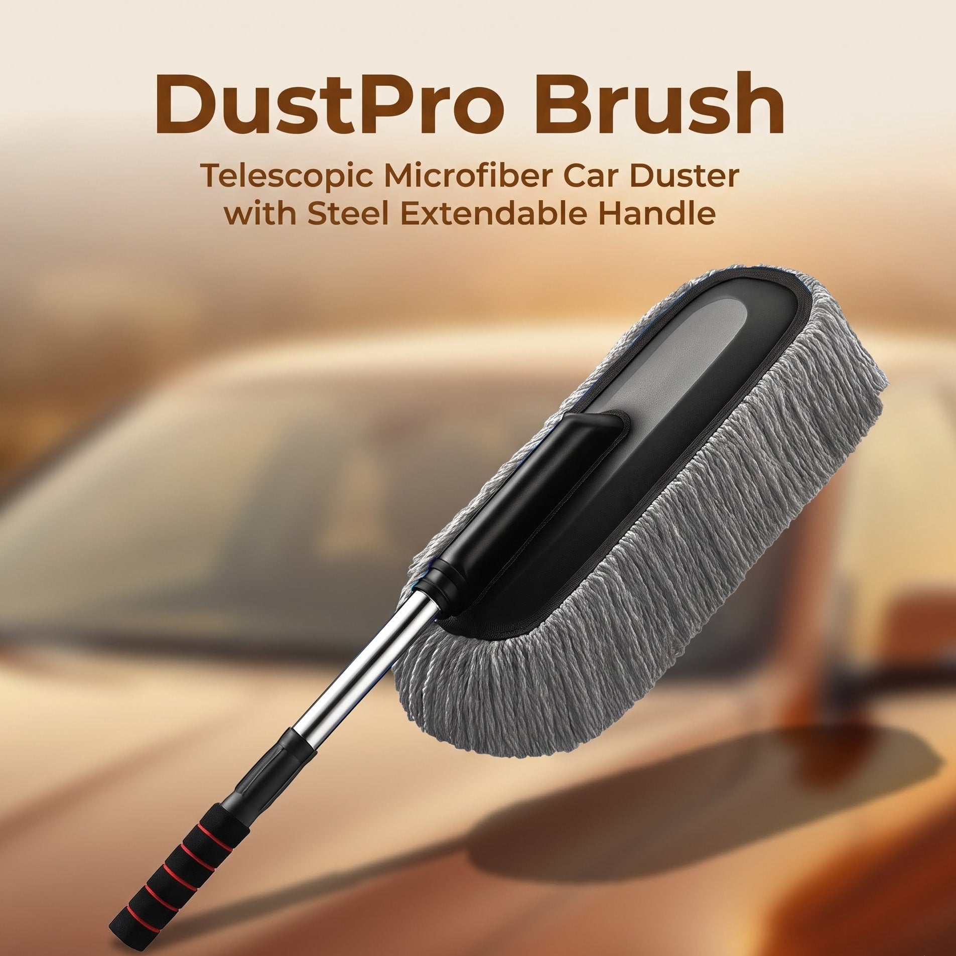 DustPro Brush– Telescopic Microfiber Car Duster with Steel Extendable Handle