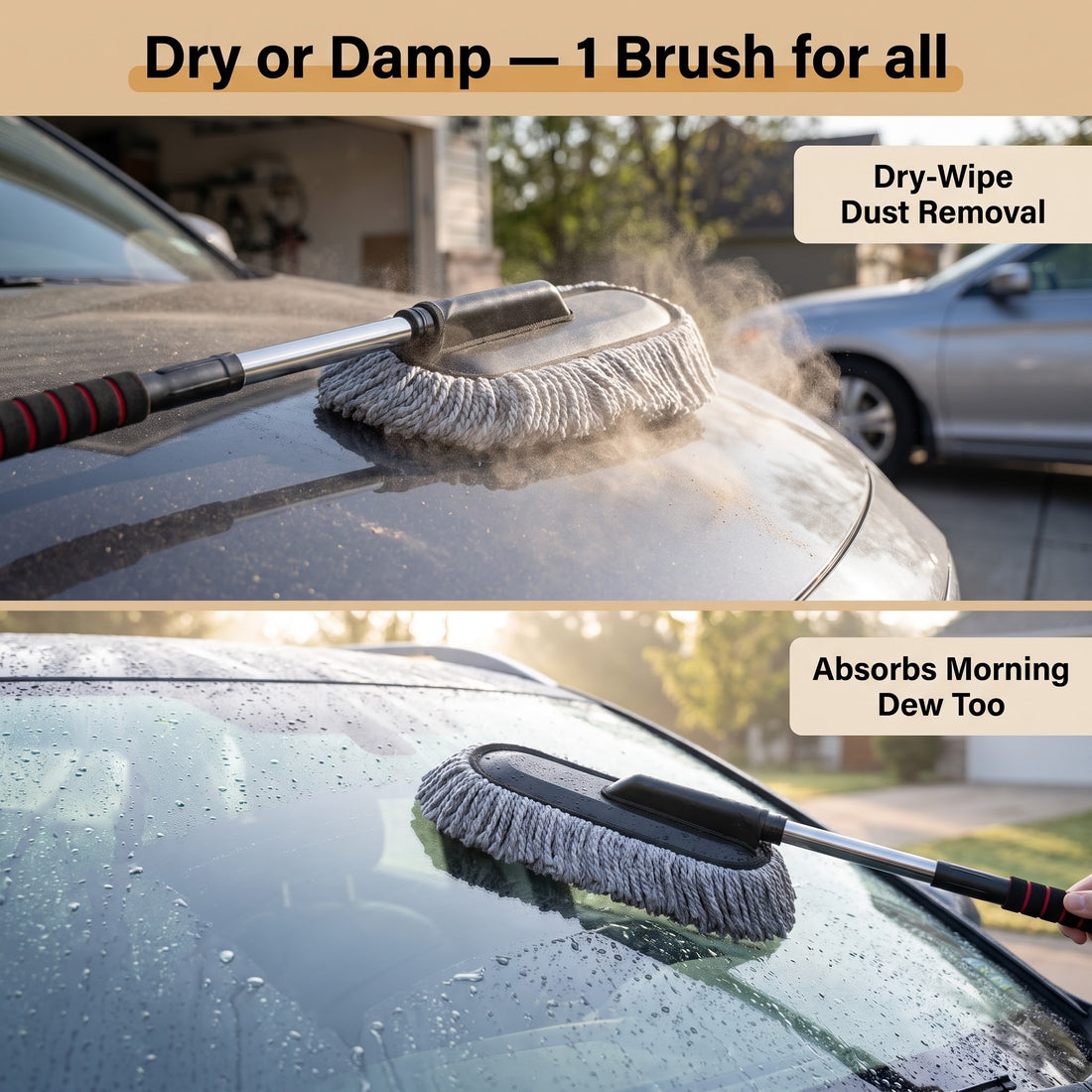 DustPro Brush– Telescopic Microfiber Car Duster with Steel Extendable Handle