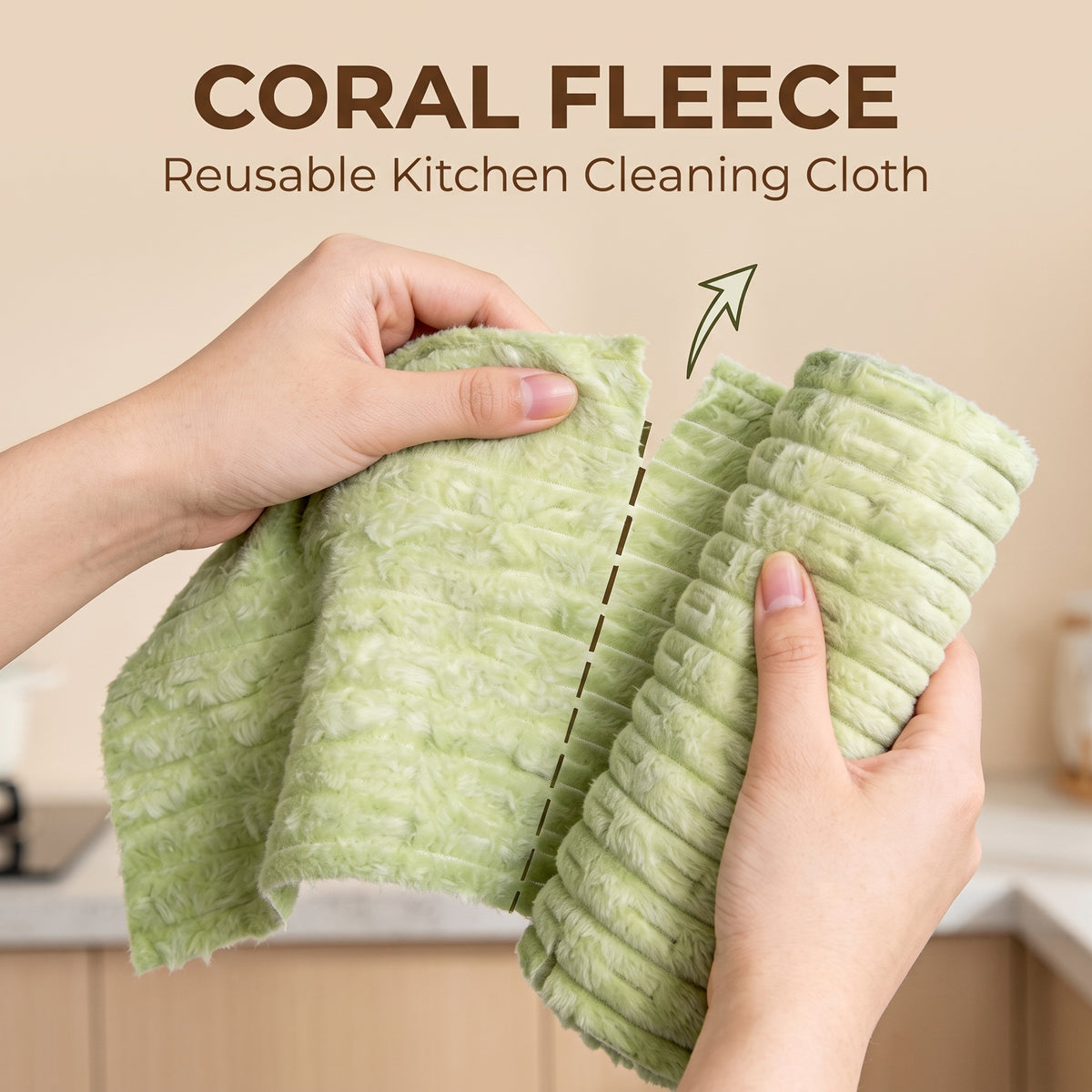 Coral Fleece Reusable Kitchen Cleaning Cloth
