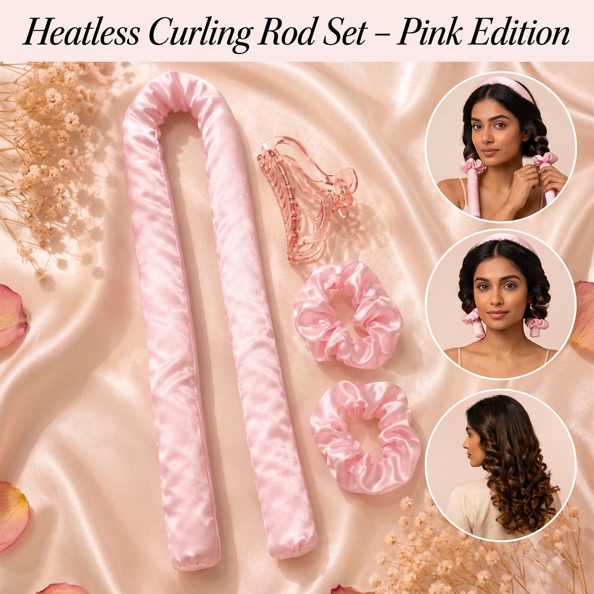 Heatless Curling Rod Set – Pink Edition