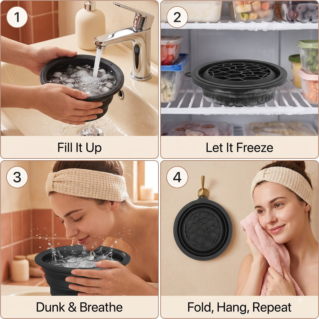Foldable Face Ice Bowl therapy