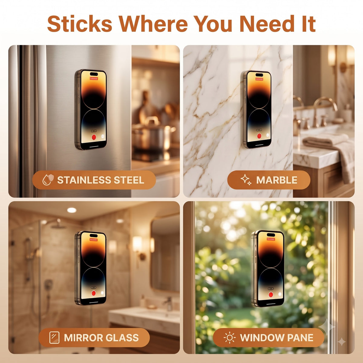Silicone Suction Phone Holder-Suction Grip Pad for Selfie, Vlogging & Smooth Surface Mounting