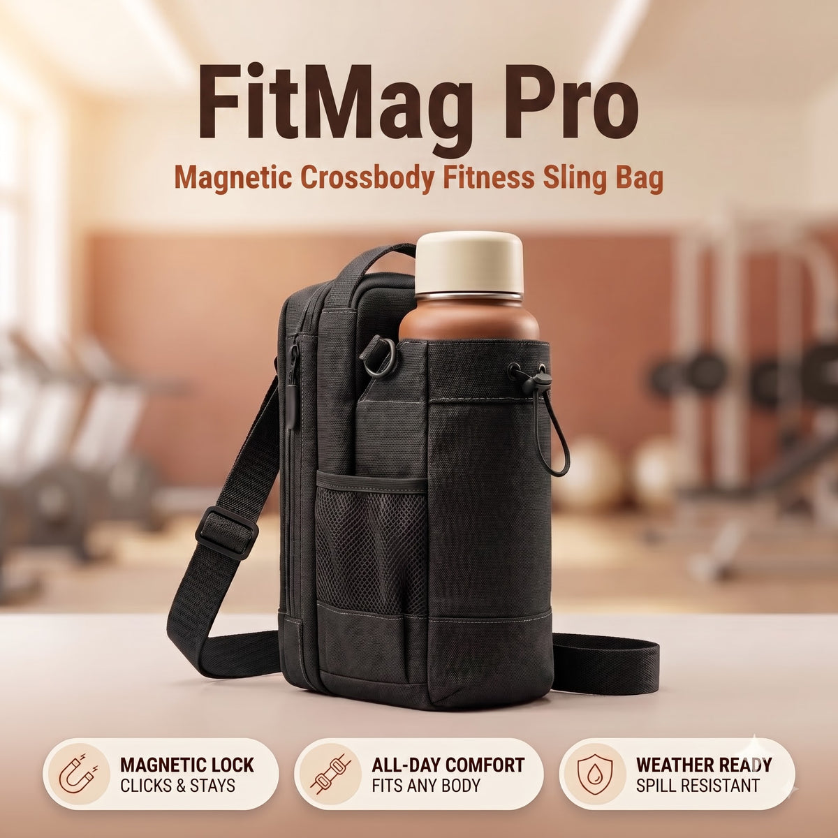 FitMag Pro - Magnetic Crossbody fitness sling bag