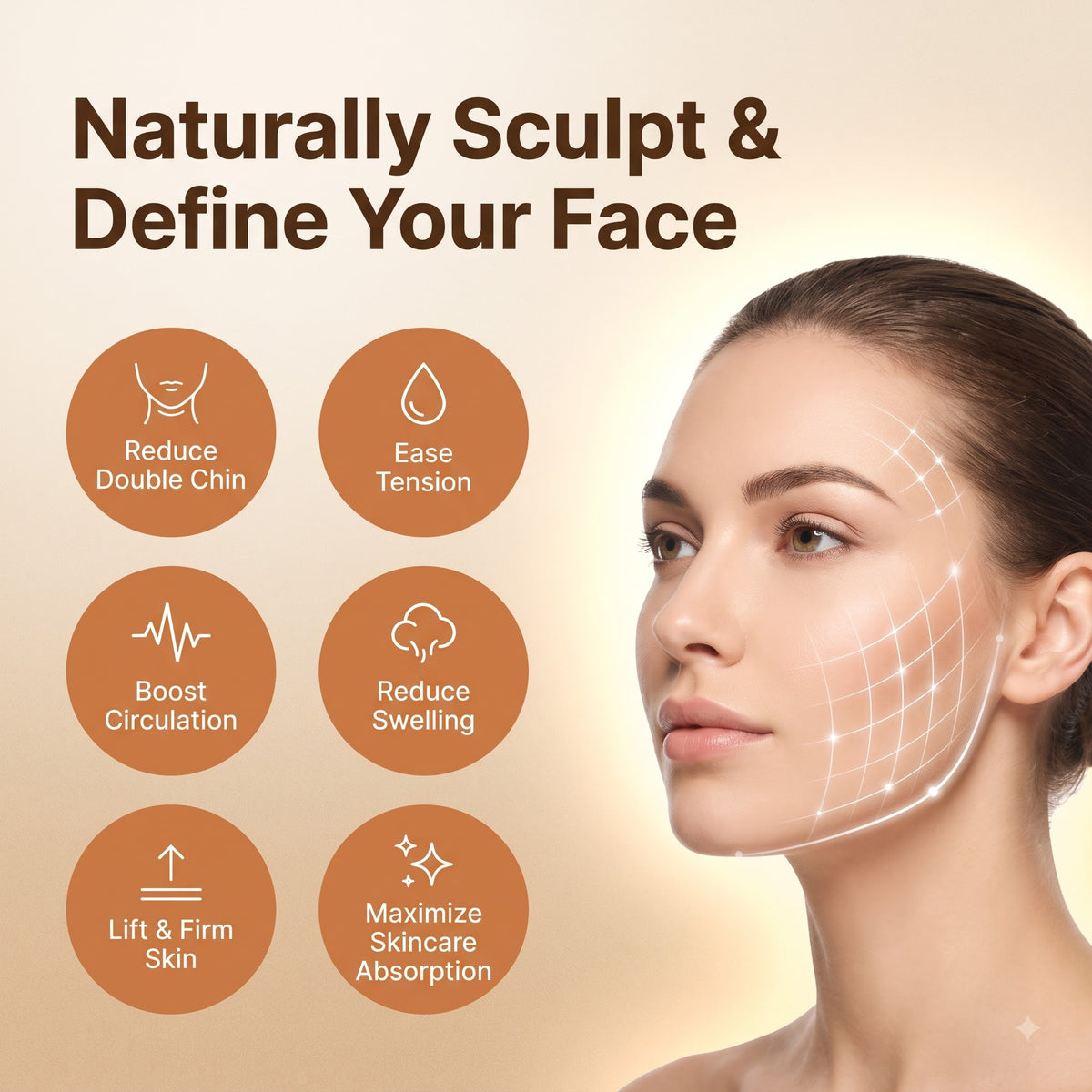 ContourLift Pro Ultra-Soft Bristle Lymphatic Face Brush  | 2-in-1 Depuff & Sculpt