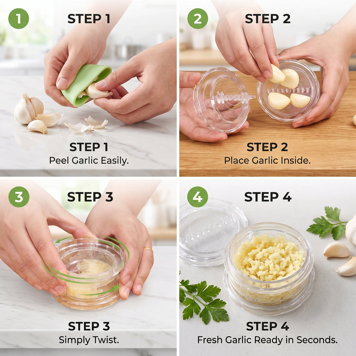 Easy-Twist Garlic Crusher