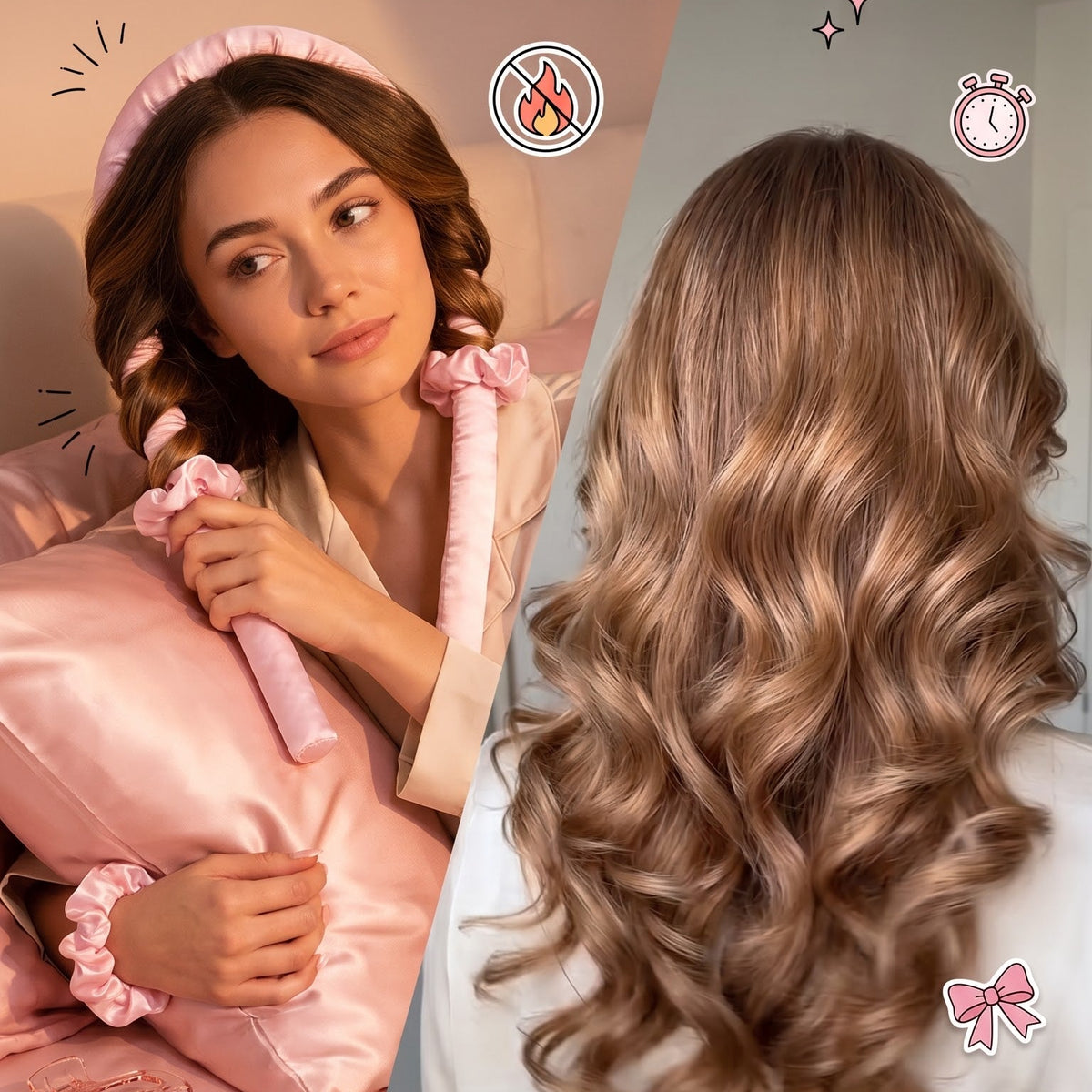 Heatless Curling Rod Set – Pink Edition