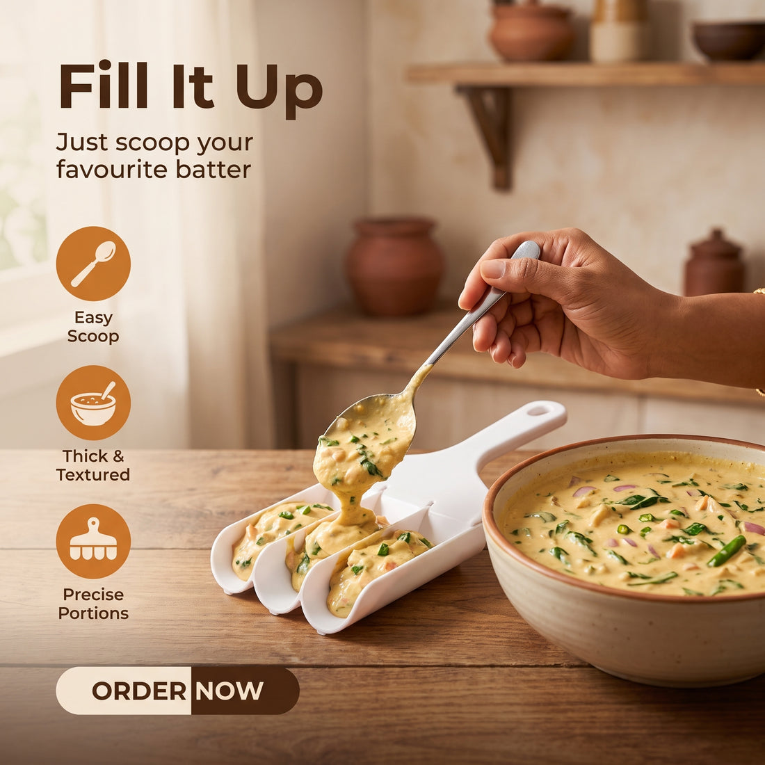 Round Pakora Maker Spoon