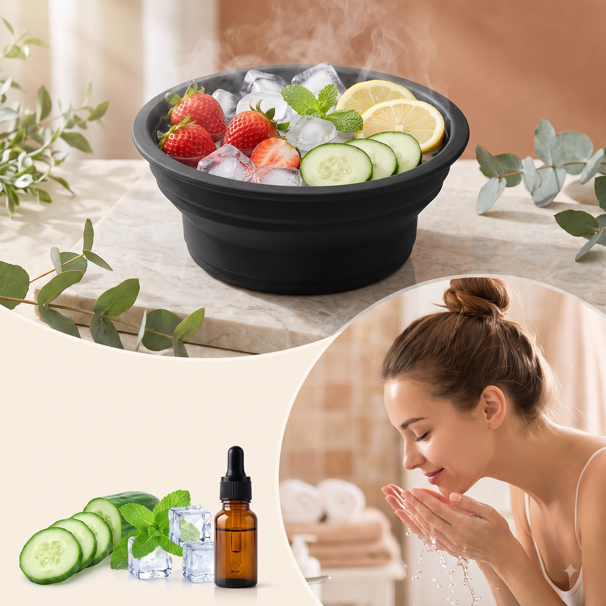 Foldable Face Ice Bowl therapy