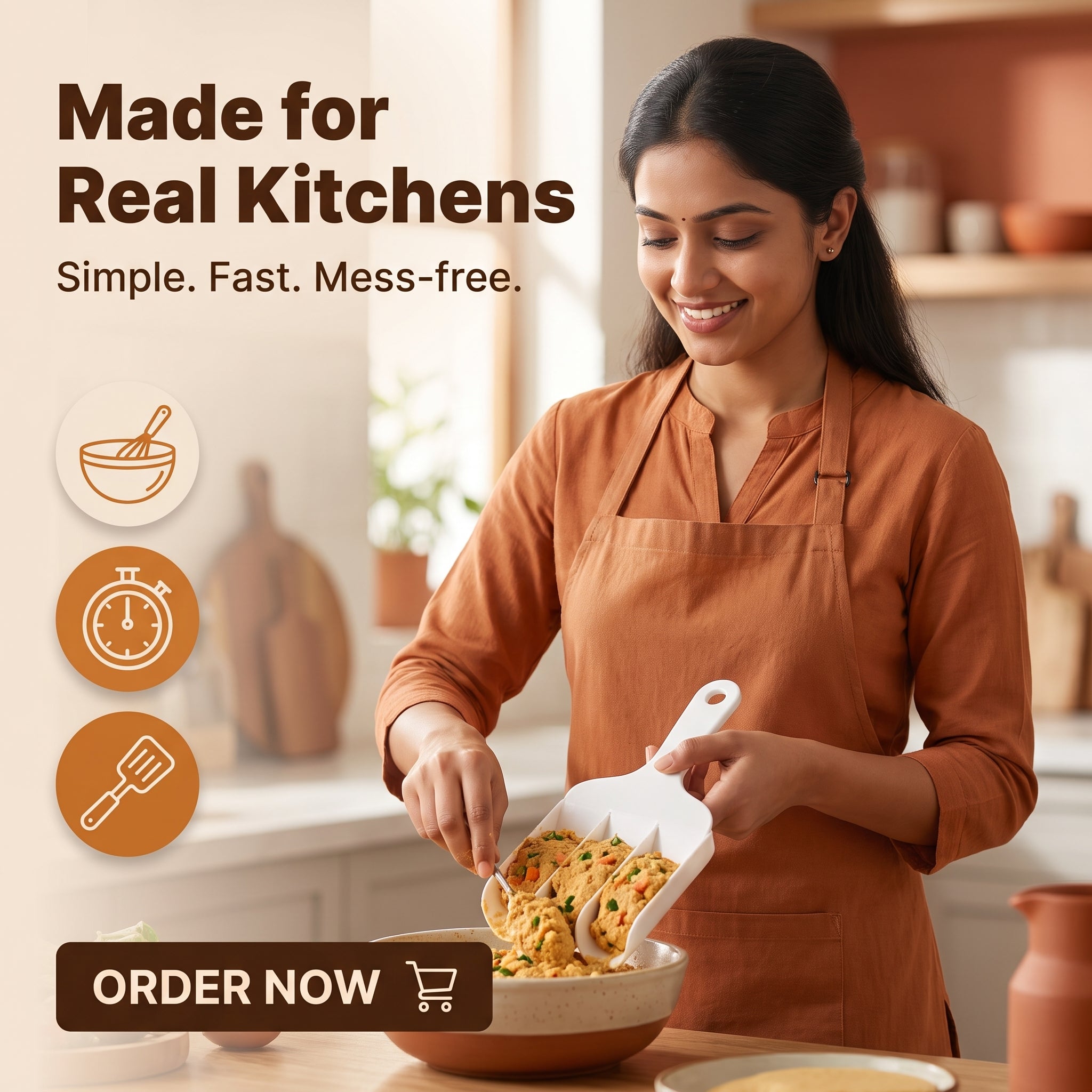 Round Pakora Maker Spoon