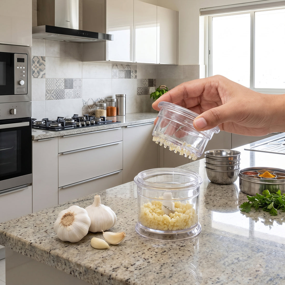 Easy-Twist Garlic Crusher